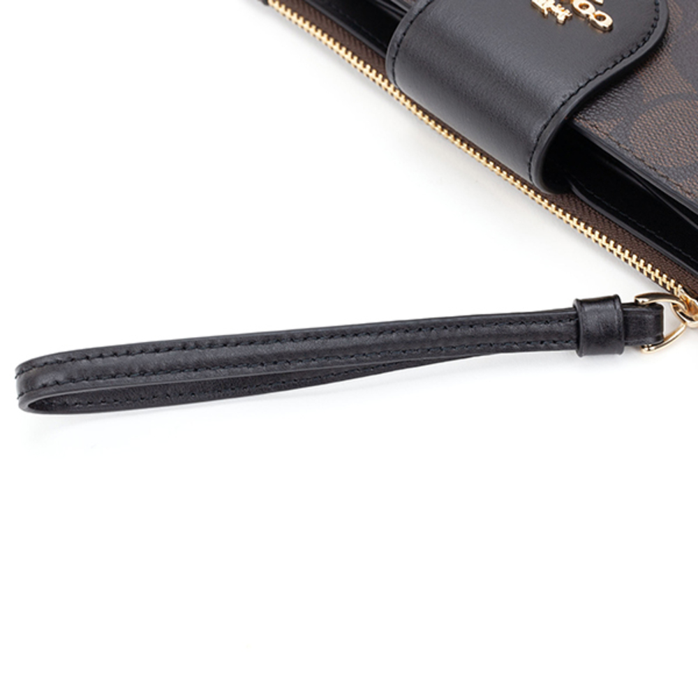 Coach Signature Color Block Long Wallet Brown - image 8